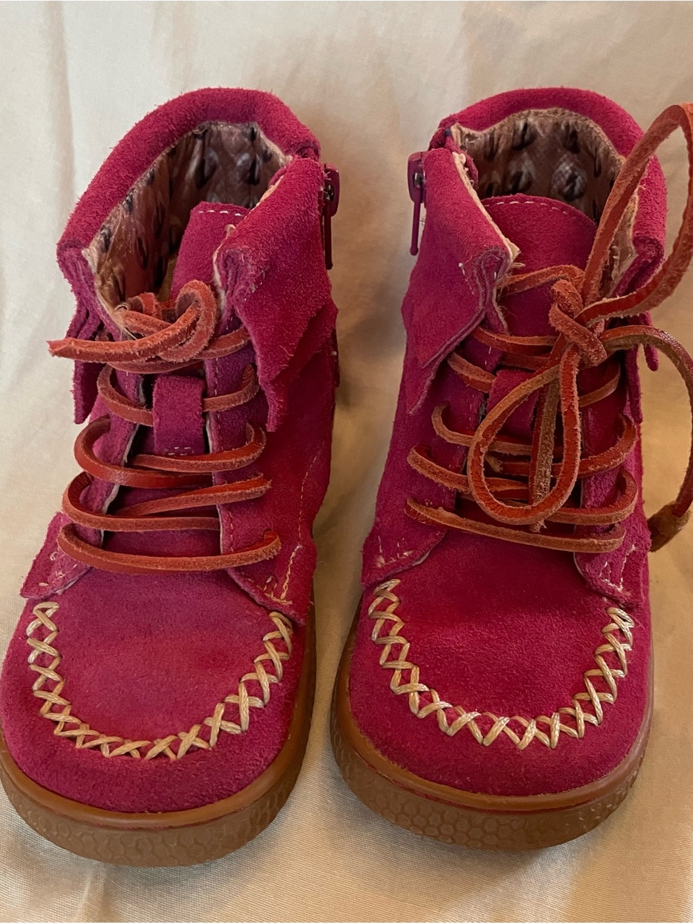 Livie & Luca Pink Suede Moccasin-Style Kids Boots